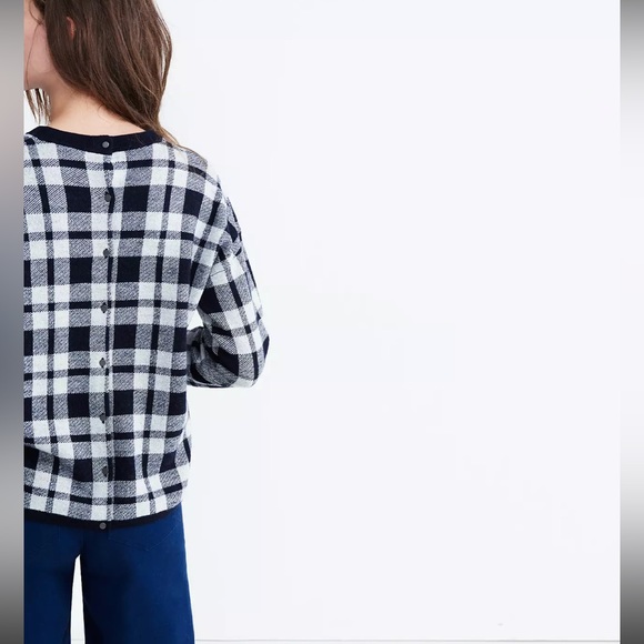 MADEWELL Plaid Button-Back Sweater $98! - Picture 3 of 10